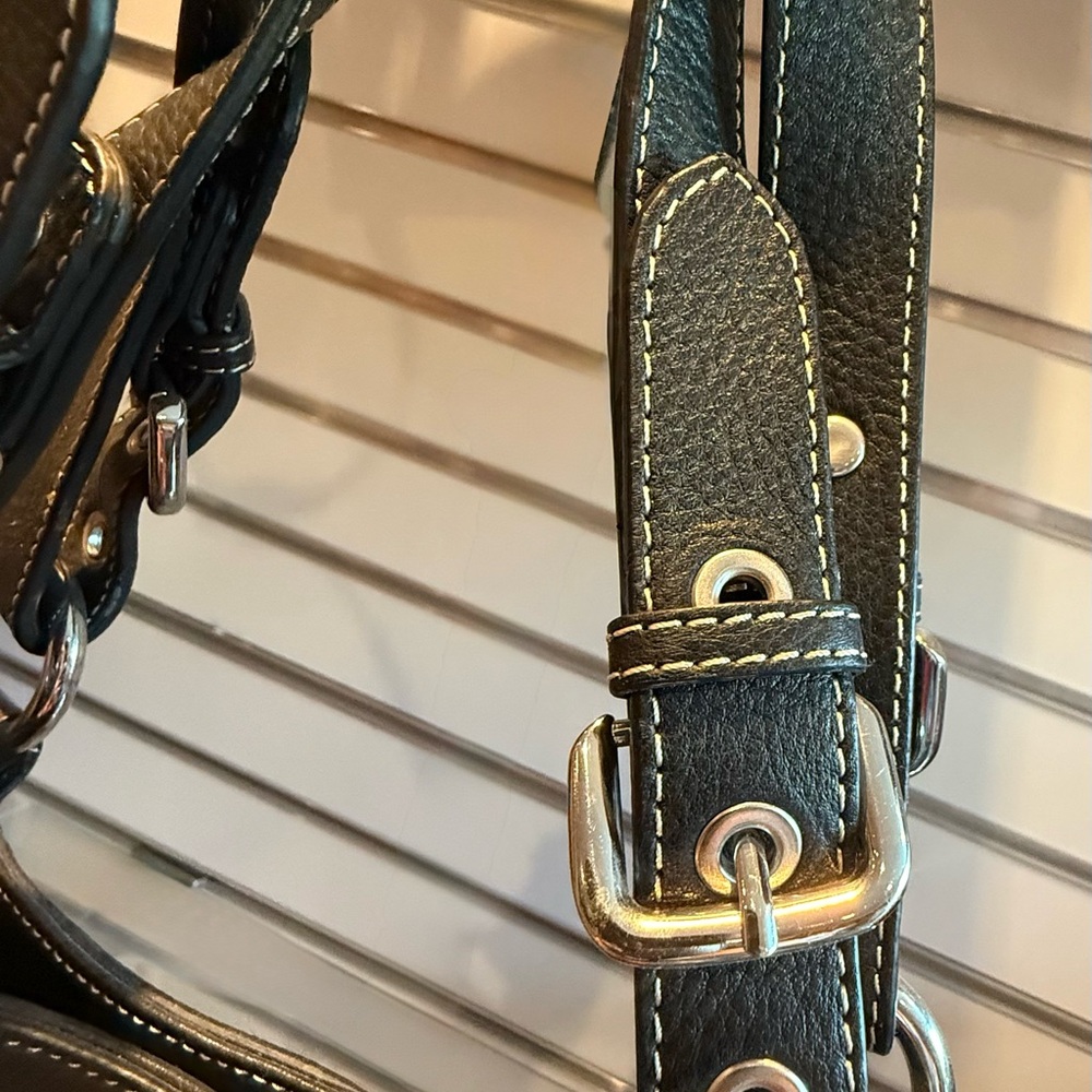 Aqua Madonna Black Hair Calf/Leather Silver Shoulder Bag - Picture 7 of 7